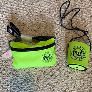 VS Pink We Run This Beach Fanny Pack & Coozie Set